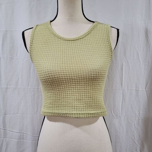SHEIN size small MOOSTA Textured Knit cream Tank Top - Picture 2 of 5